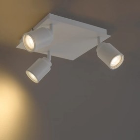 Modern fürdőszoba reflektor fehér négyzet alakú 3-lámpás IP44 - Ducha