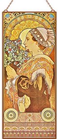 Alphonse Mucha - Bogáncs a parti fövenyről üvegkép, falikép