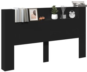 fekete áthidalószekrény LED-világítással 180 x 16,5 x 103,5 cm