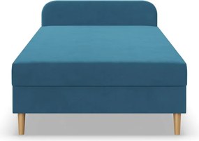 Caspe ágy, fejtámlával, bársony, 80 x 200, zöld
