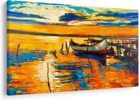 Kép - Hajó naplementekor (90x60 cm)
