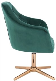 HR831CROSS Sötétzöld Modern Velúr Szék Arany lábbal