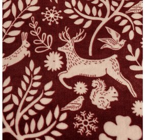 Mikroplüss ágyneműhuzat FOREST ANIMALS bordó Ágyneműhuzat mérete: 80 x 80 cm | 135 x 200 cm