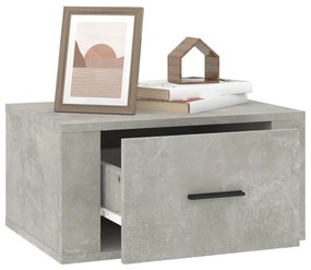 Betonszürke falra szerelhető éjjeliszekrény 50 x 36 x 25 cm