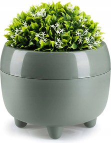 Kerek kaspó zöld Modern lábakon szürke-zöld 23xh18 cm