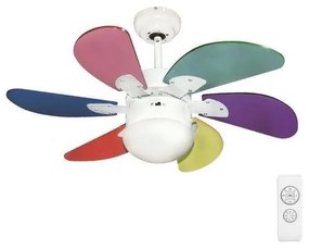 Eurolamp Mennyezeti ventilátor 1xE27/70W/230V átm. 90 cm színes + távirányítás EU0147