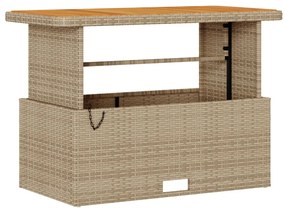 4 Darabos Kerti Étkező Szett Párnákkal Bézs Poly Rattan Akác