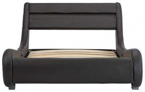 szürke LED-es műbőr ágykeret 100 x 200 cm
