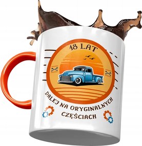 Narancssárga Bögre Születésnapra 18 18. 18. Nyomtatott Fotóval