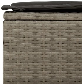 vidaXL 5 részes szürke polyrattan akácfa kerti ülőgarnitúra párnákkal