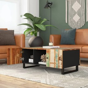 tömör újrahasznosított és szerelt fa dohányzóasztal 100x54x40cm