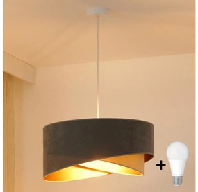 Brilagi - LED Csillár zsinóron LYRA 1xE27/15W/230V szürke/bézs/arany