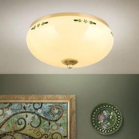 Orion DL 7-674 - Mennyezeti lámpa LANDHAUS 3xE27/60W/230V átm. 35 cm réz/bézs