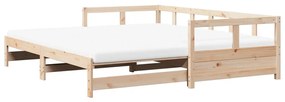 tömör fenyőfa kihúzható kanapéágy matracokkal 90 x 200 cm
