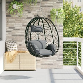 Függő Tojás Szék Állvány Nélkül Antracit Poli Rattan