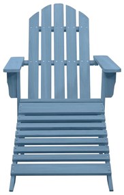 vidaXL kék tömör fenyőfa kerti Adirondack szék zsámollyal