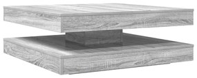 szürke sonoma dohányzóasztal 360 fokban forgatható 90x90x34,5cm