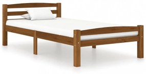 mézbarna tömör fenyőfa ágykeret 90 x 200 cm