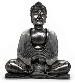 Buddha Figura Fehér Szürke - Közepes