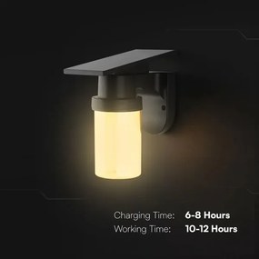 LED Sol fali lámpa LED/3,7V 2700/3200/5000K IP54 1800 mAh fekete/füstbézs + távirányító
