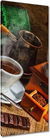 Vászonkép 40x100 Csésze és zöld zsákok