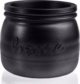 Virágtartó Home Black Metallic Poli 11cm Virágtartó
