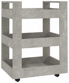betonszürke szerelt fa zsúrkocsi 60 x 45 x 80 cm