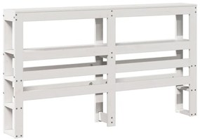 fehér tömör fenyőfa fejtámla polcokkal 120 cm