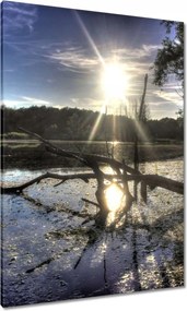 Vászonkép 70x100 Naplemente a tóparton