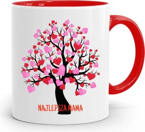 Piros Bögre Ajándék A Legjobb Anyukának fényképes nyomtatással