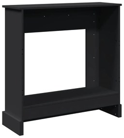 fekete szerelt fa kandallóburkolat 90 x 30 x 90 cm