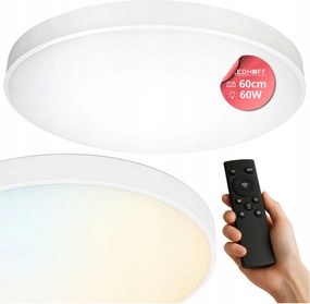 LED-es Tompítható mennyezeti lámpa 60cm fehér Kerek panel Távirányítóval