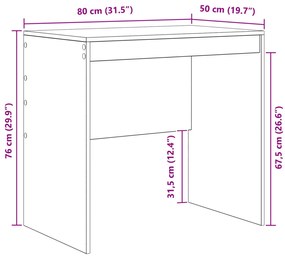 Íróasztal Beton Szürke 80x50x76 cm Mérnöki Fa