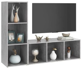 2 db betonszürke szerelt fa TV-szekrény 107 x 35 x 37 cm