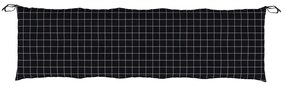 fekete kockás oxford szövet kerti padpárna 180 x 50 x 7 cm