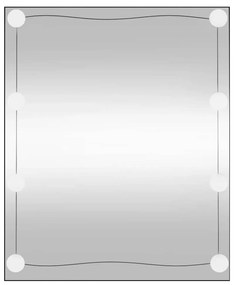 téglalap alakú üveg falitükör LED fényekkel 50 x 60 cm