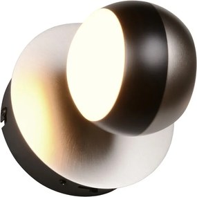 Fekete-ezüstszínű LED fali lámpa Orbit – Trio Select