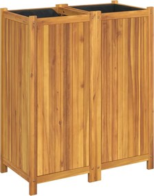 vidaXL tömör akácfa kerti virágtartó béléssel 84 x 42 x 100 cm