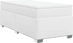 vidaXL fehér műbőr rugós ágy matraccal 90x190 cm