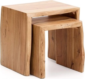 Akácfa tárolóasztal szett 2 db-os 40x50 cm Lomiri – Kave Home