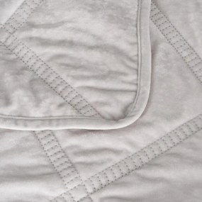 Krémszínű bársony steppelt ágytakaró 230x260 cm – Ixia