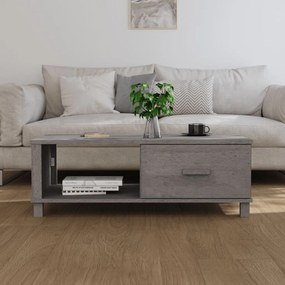 HAMAR világosszürke tömör fenyőfa dohányzóasztal 100x55x35 cm
