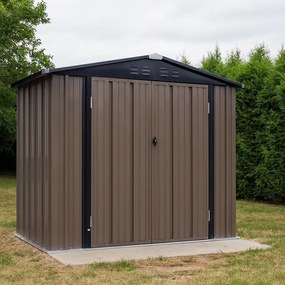 Pléh kerti szerszámos ház, barna/antracit, 2x1,3 m, RADOL