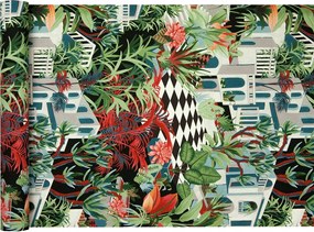 Trpikális növények és virágok háttérkép építészet