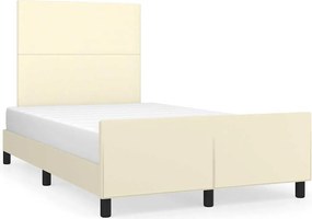 vidaXL ágykeret matrac nélkül krém 120x190 cm műbőr