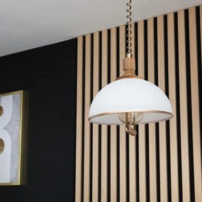 Állítható magasságú RAMONA csillár 1xE27/60W/230V barna/fehér/tölgy