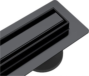 Aquauno 360 Slim Lineáris Lefolyó Forgatható Szifon 80cm Fekete Alacsony