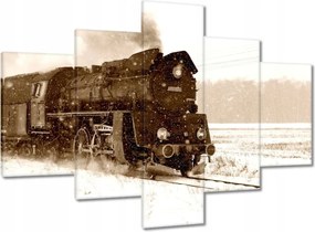 Vászonkép 100x70 Gőzmozdony Ol4959 a hóviharban