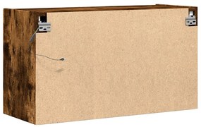 füstös tölgy színű fali TV-szekrény LED-ekkel 80x31x45 cm