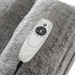 Elektromosan Vezérelhető Masszázsfunkciós Relaxfotel Szürke Bársony Kárpittal. BOX2